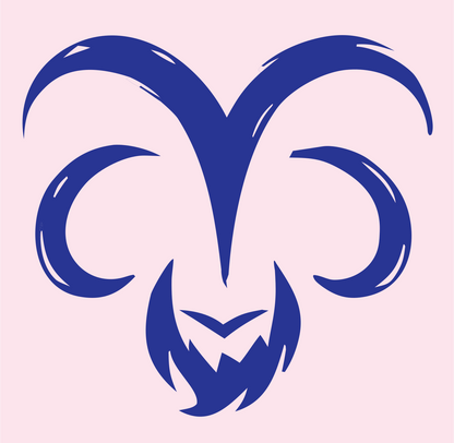 Hand-Drawn Ram Skull Icon #fce4ec/#283593