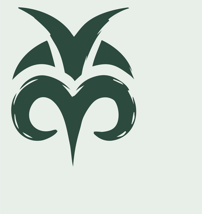 Hand-Drawn Ram Horns Emblem #e8efe9/#2d4a3e