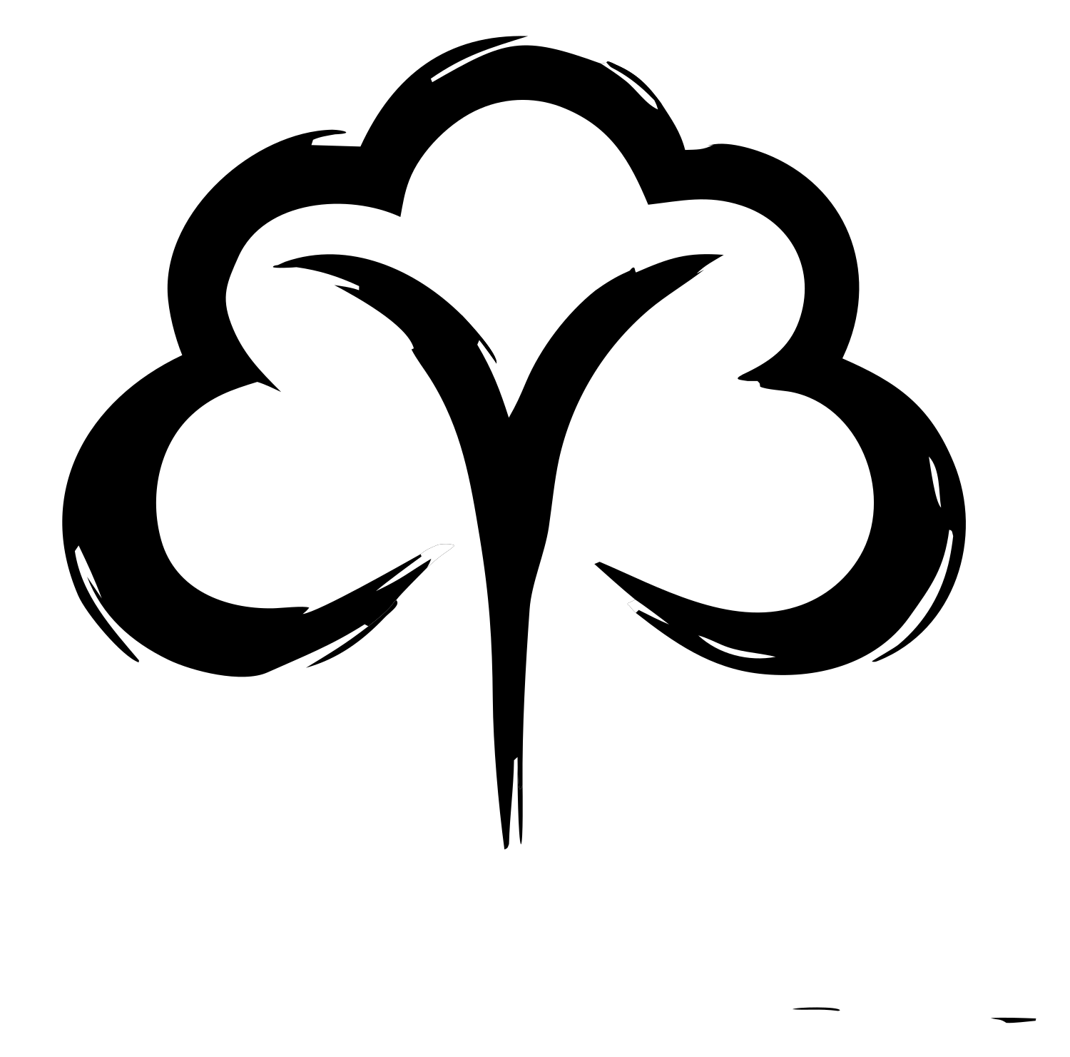 Hand-Drawn Cotton Boll Logo #ffffff/#000000