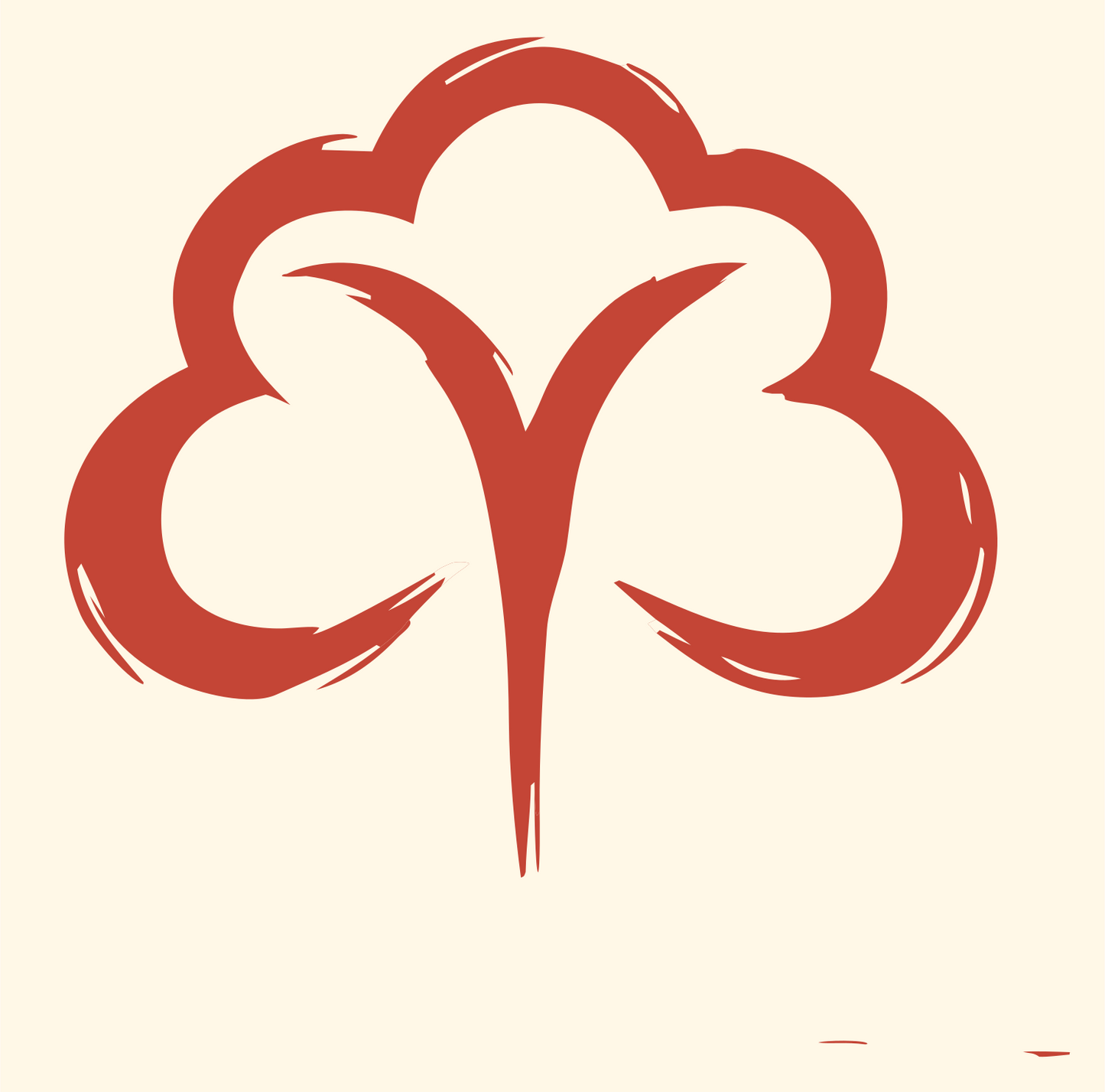 Hand-Drawn Cotton Boll Logo #fff8e7/#c44536
