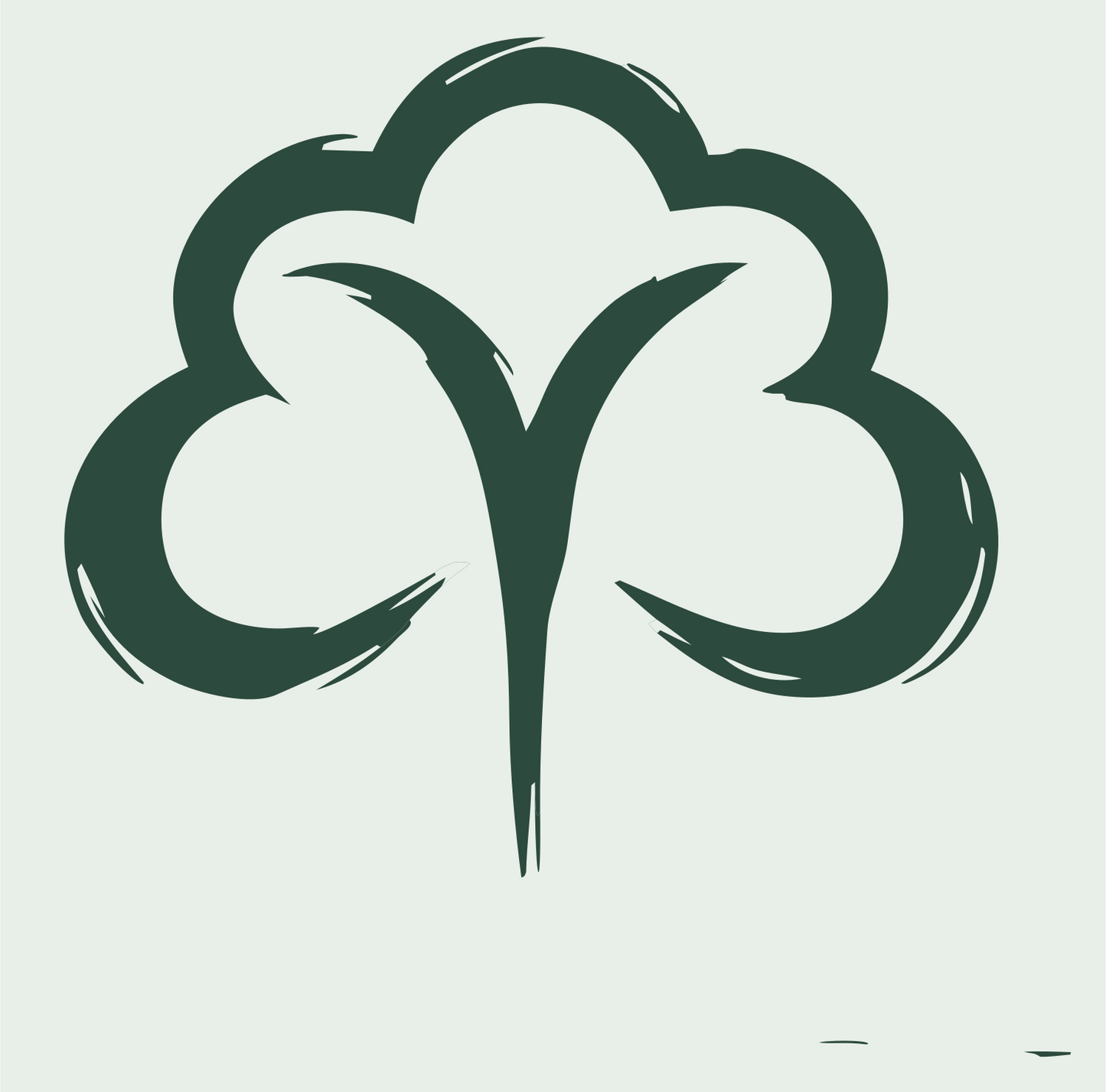 Hand-Drawn Cotton Boll Logo #e8efe9/#2d4a3e