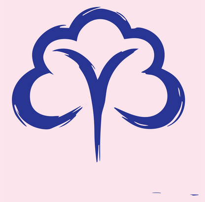 Hand-Drawn Cotton Boll Logo #fce4ec/#283593