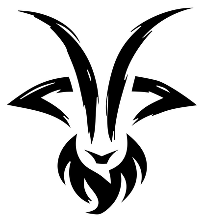 Tribal Goat Face Mark #ffffff/#000000