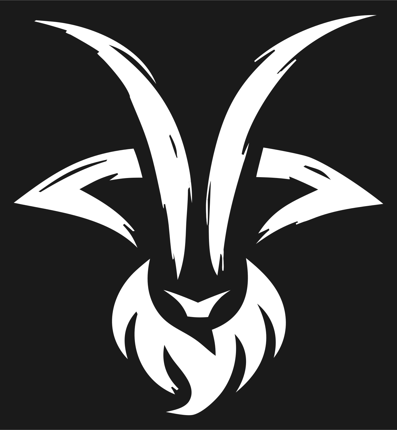 Tribal Goat Face Mark #1a1a1a/#ffffff
