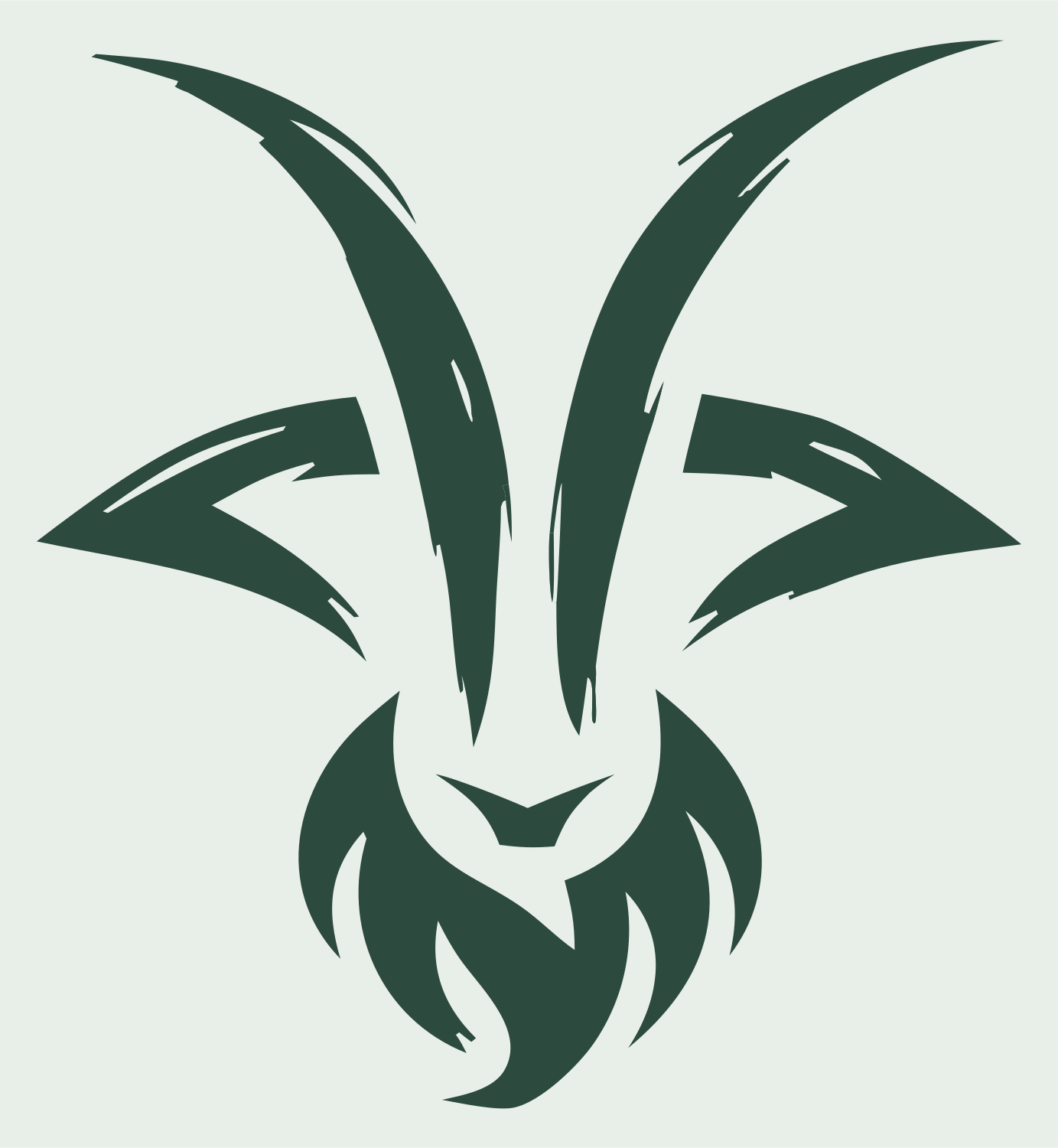 Tribal Goat Face Mark #e8efe9/#2d4a3e