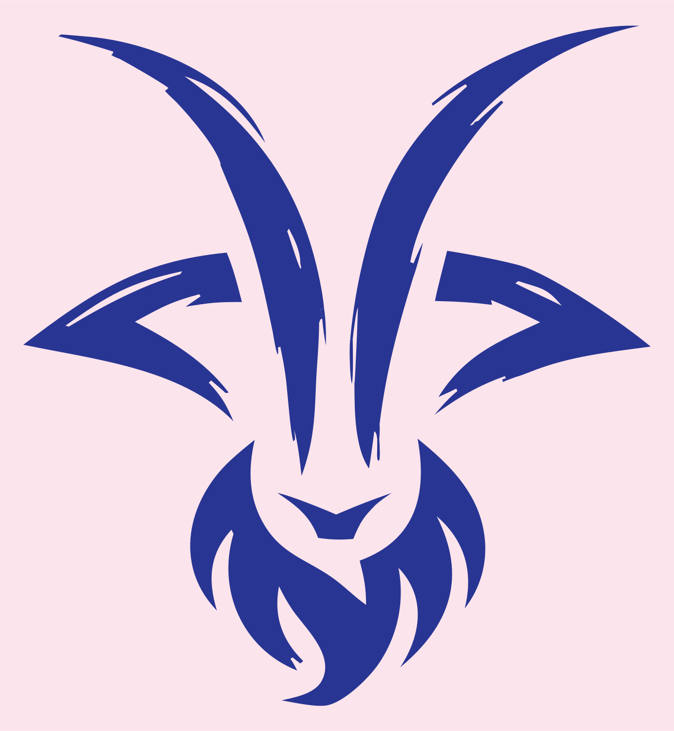 Tribal Goat Face Mark #fce4ec/#283593
