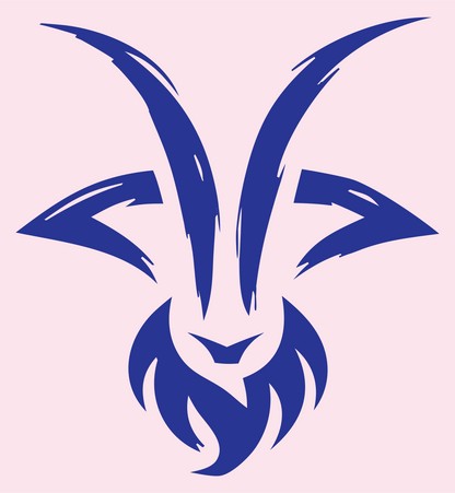 Tribal Goat Face Mark #fce4ec/#283593