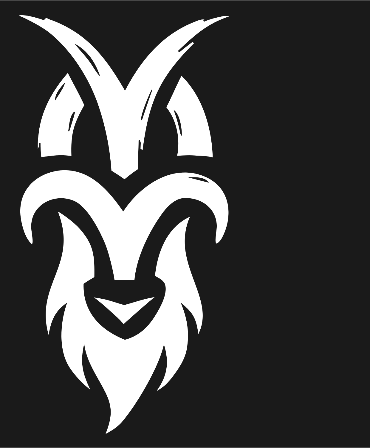 Hand-Drawn Goat Beard Crest #1a1a1a/#ffffff
