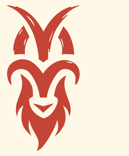 Hand-Drawn Goat Beard Crest #fff8e7/#c44536