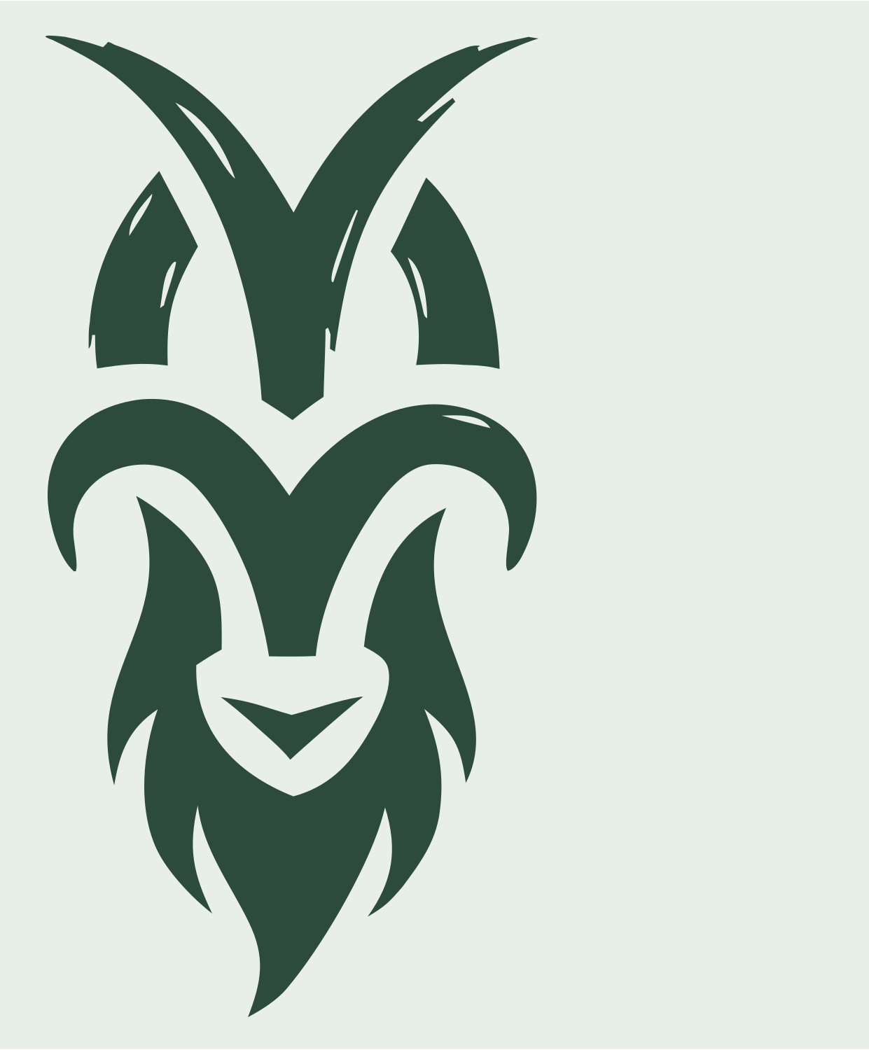Hand-Drawn Goat Beard Crest #e8efe9/#2d4a3e