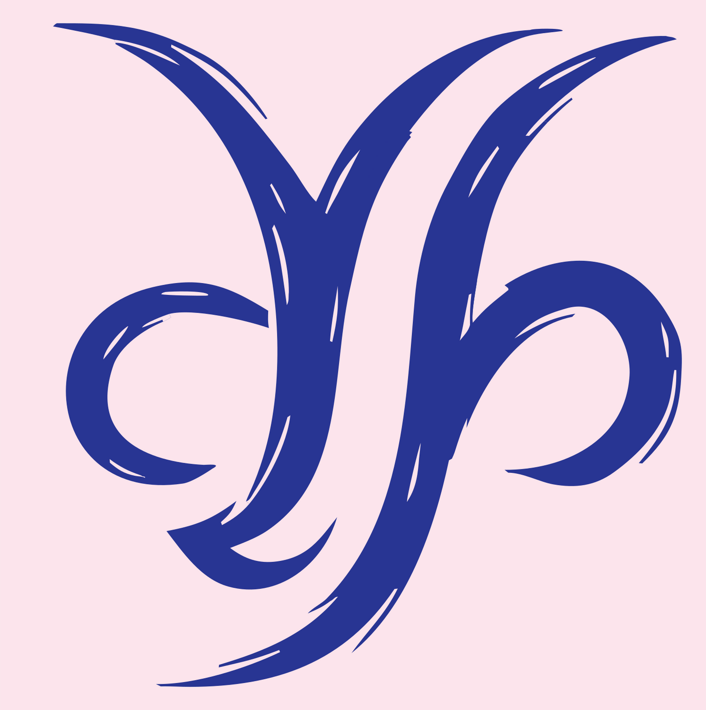 Hand-Drawn Capricorn Sigil Mark #fce4ec/#283593