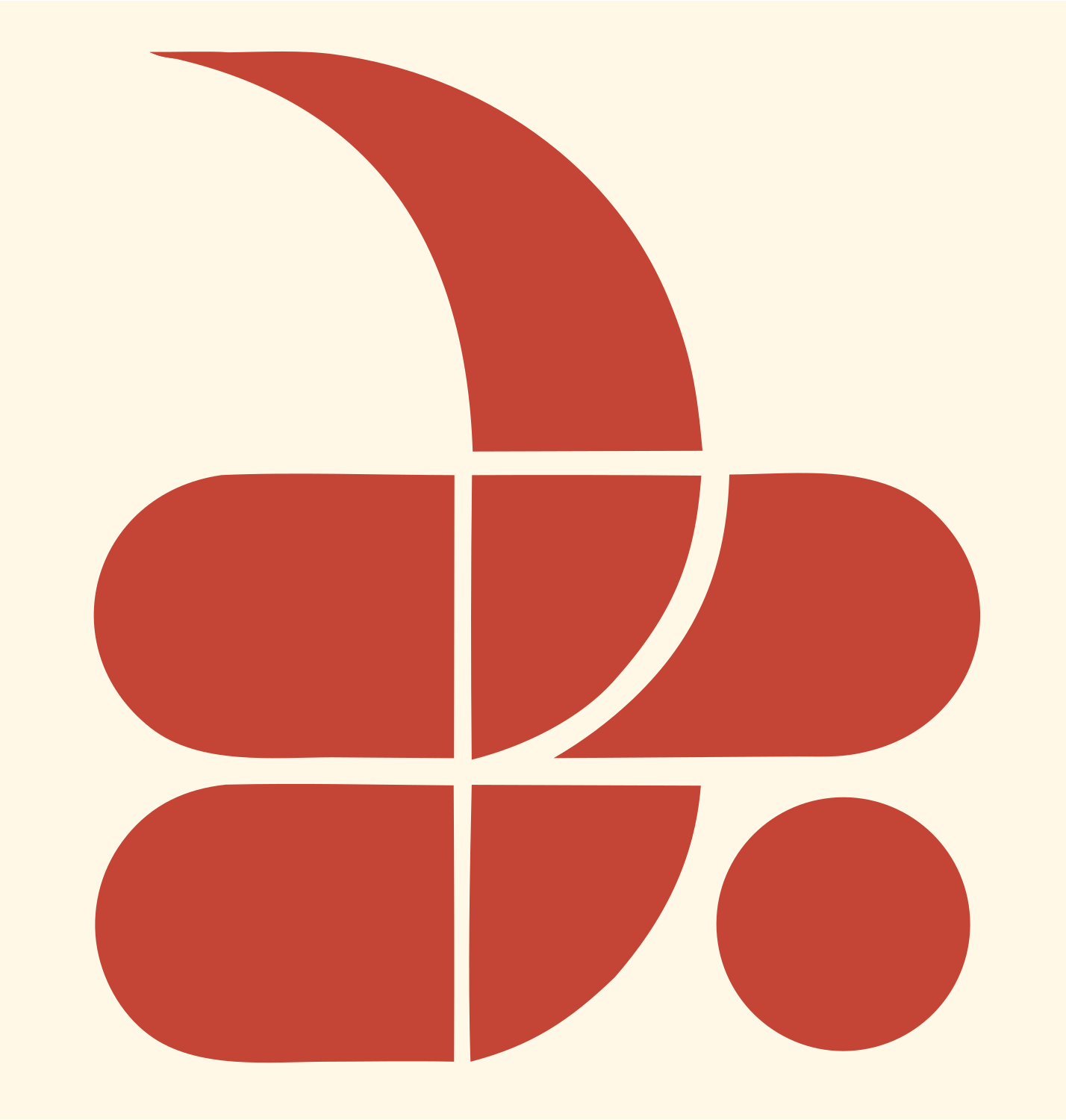 Pictogram Capricorn Crescent Badge #fff8e7/#c44536