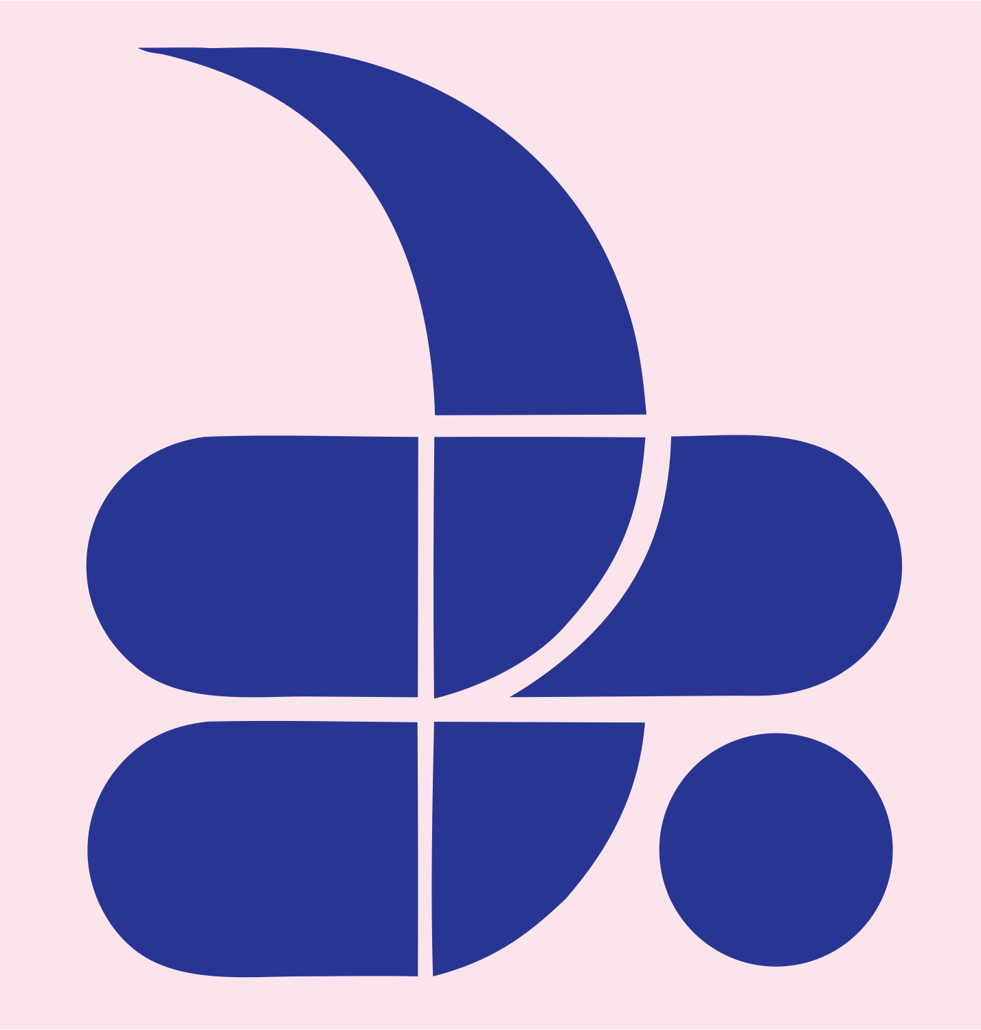 Pictogram Capricorn Crescent Badge #fce4ec/#283593