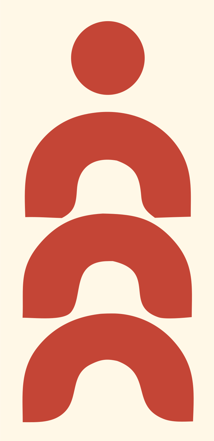 Pictogram Human Figure Emblem #fff8e7/#c44536