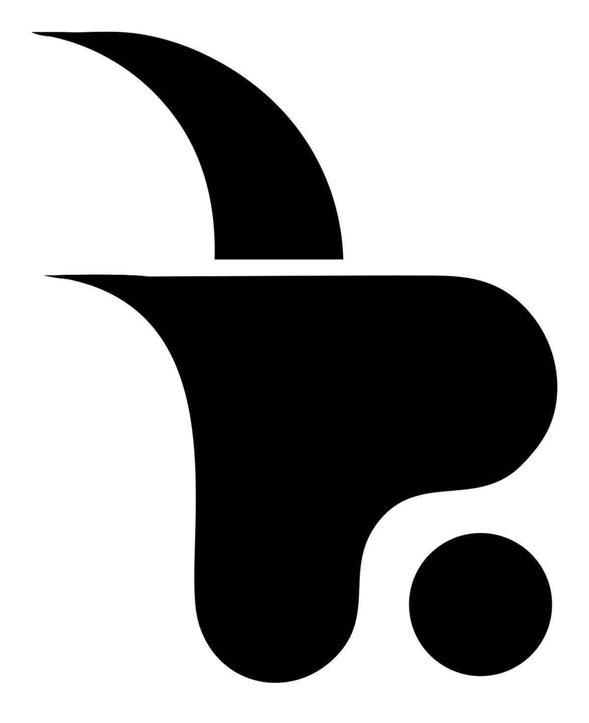 Pictogram Baby Stroller Capricorn Badge #ffffff/#000000