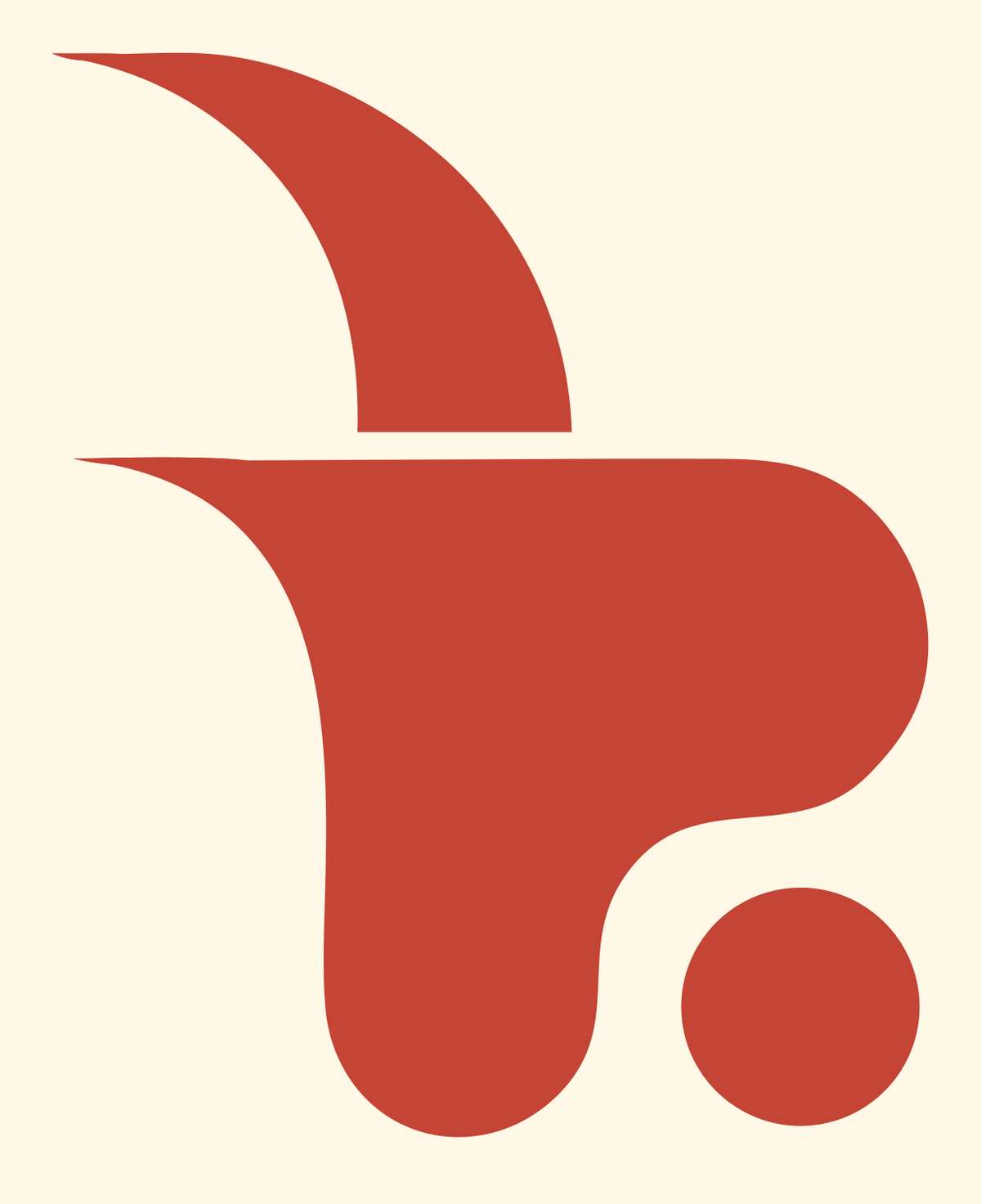 Pictogram Baby Stroller Capricorn Badge #fff8e7/#c44536
