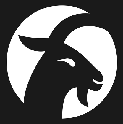 Negative Space Goat Head Badge #1a1a1a/#ffffff