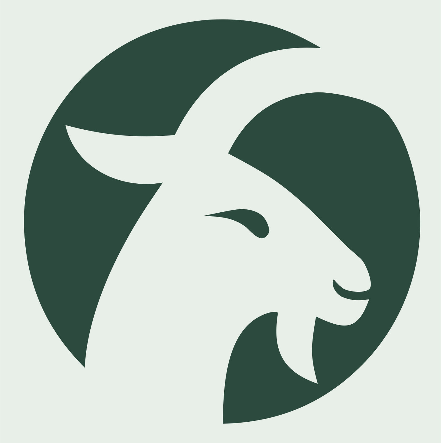 Negative Space Goat Head Badge #e8efe9/#2d4a3e