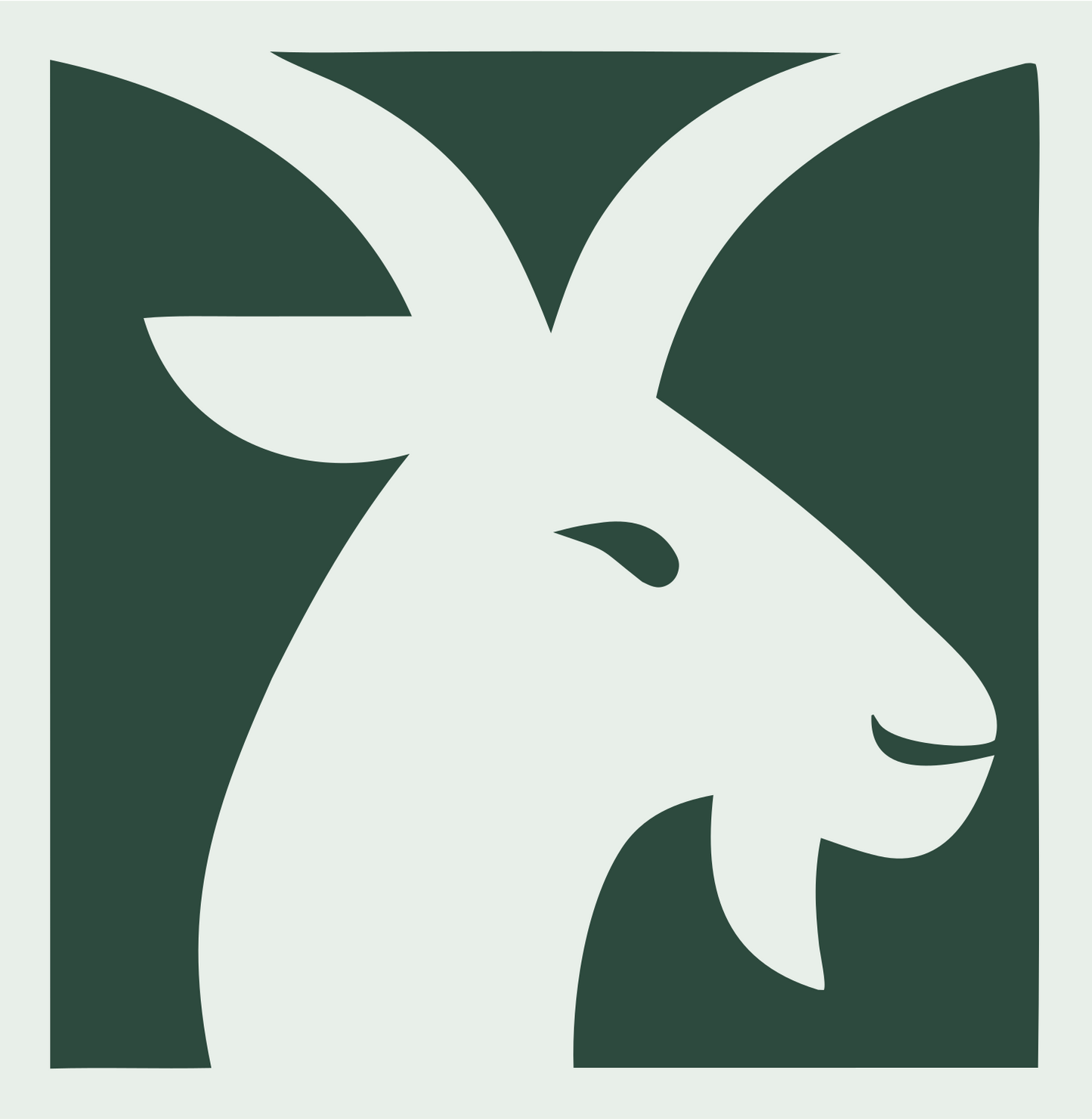 Negative Space Goat Head Icon #e8efe9/#2d4a3e