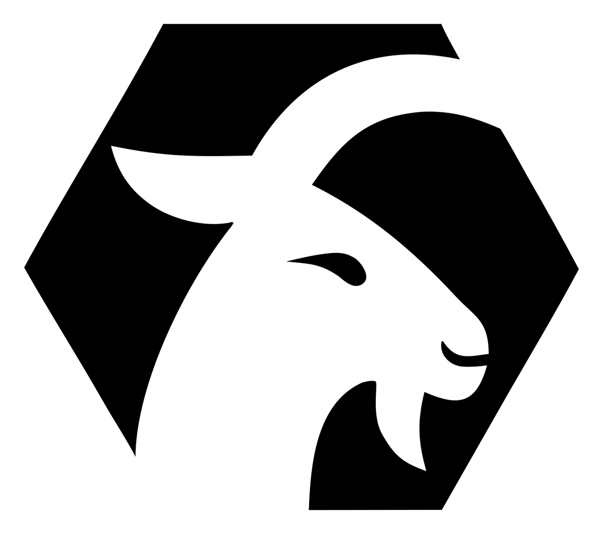 Negative Space Goat Hexagon Badge #ffffff/#000000