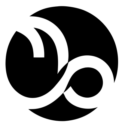 Negative Space Circle Capricorn Badge #ffffff/#000000