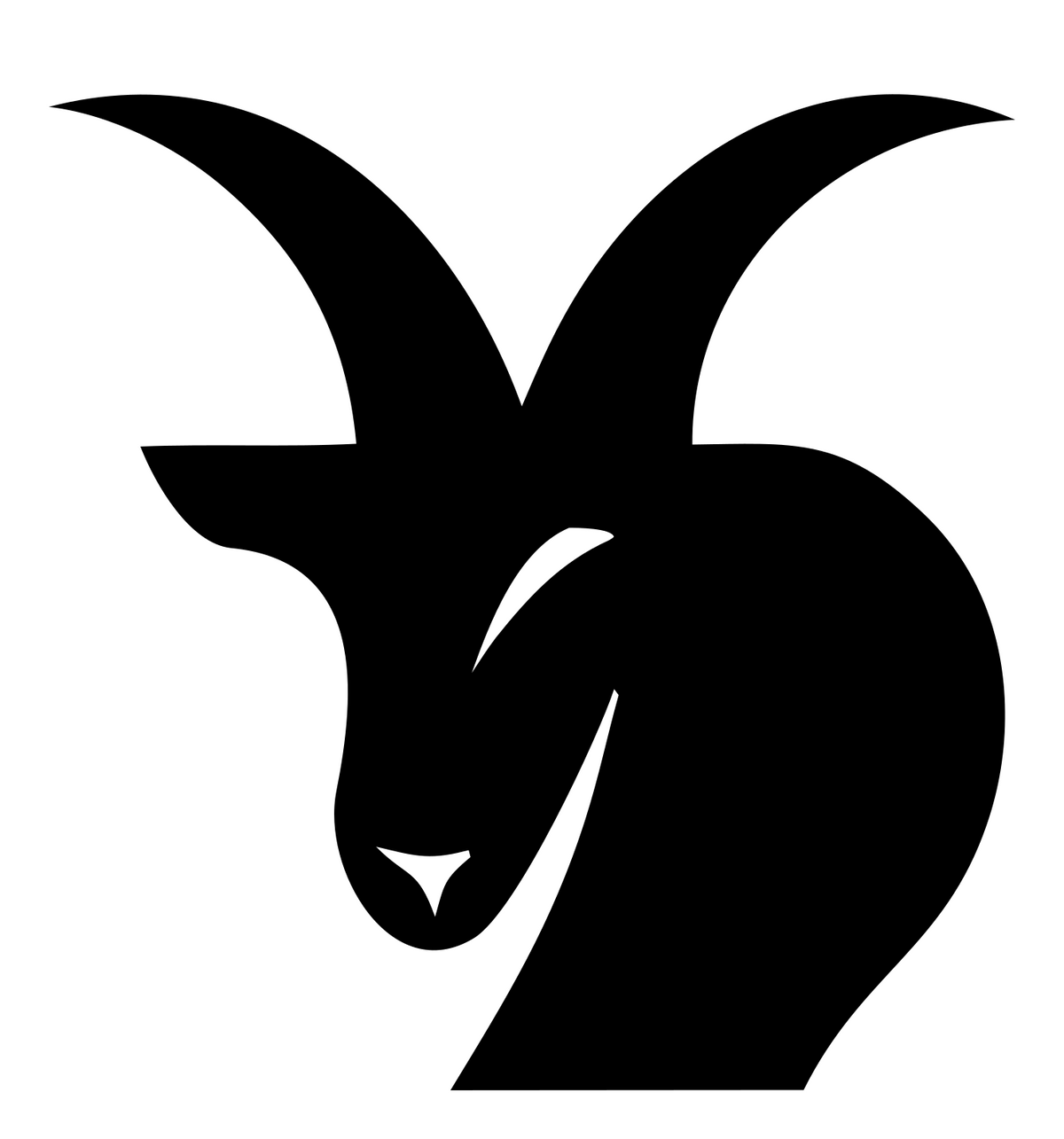 Negative Space Goat Head Logo #ffffff/#000000