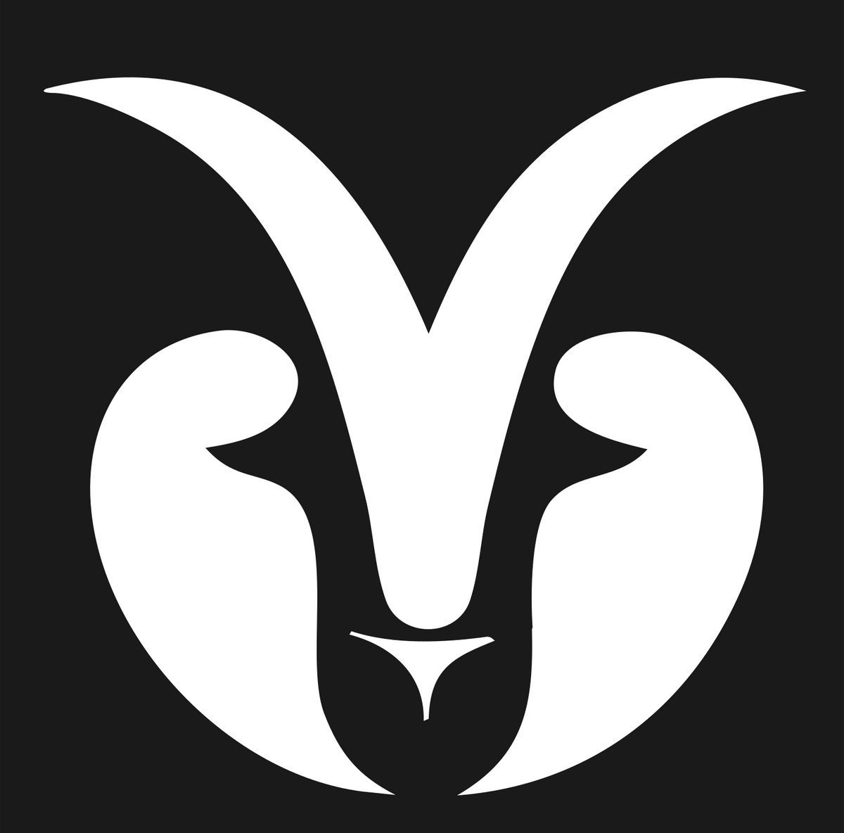 Negative Space Goat Face Logo #1a1a1a/#ffffff
