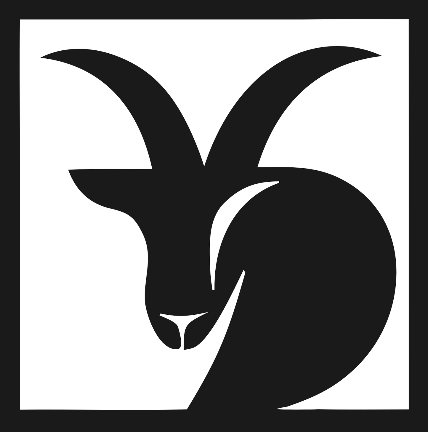 Negative Space Goat Head Badge #1a1a1a/#ffffff