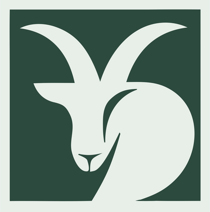 Negative Space Goat Head Badge #e8efe9/#2d4a3e