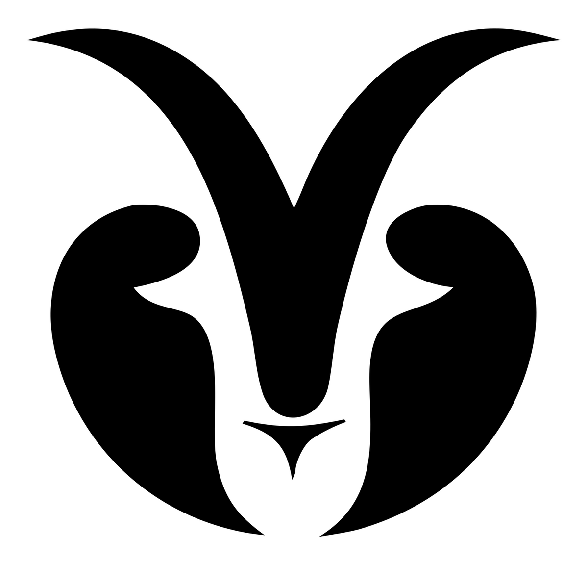 Negative Space Goat Face Logo #ffffff/#000000