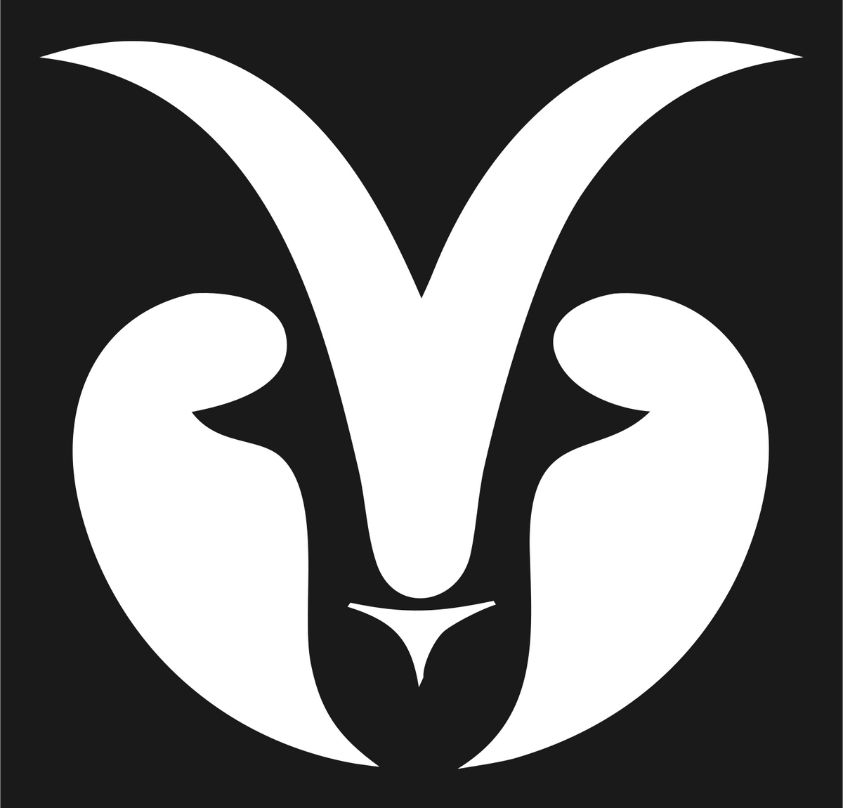Negative Space Goat Face Logo #1a1a1a/#ffffff