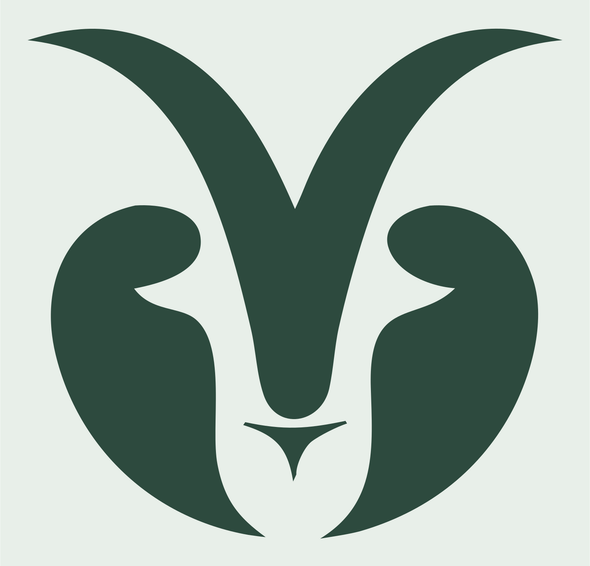 Negative Space Goat Face Logo #e8efe9/#2d4a3e