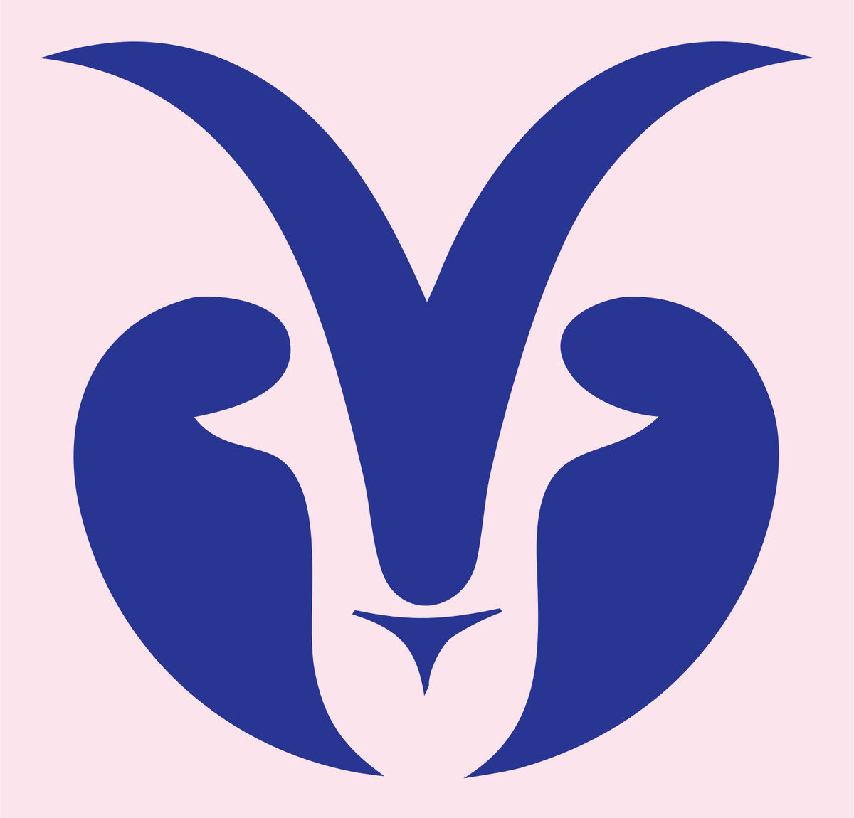 Negative Space Goat Face Logo #fce4ec/#283593