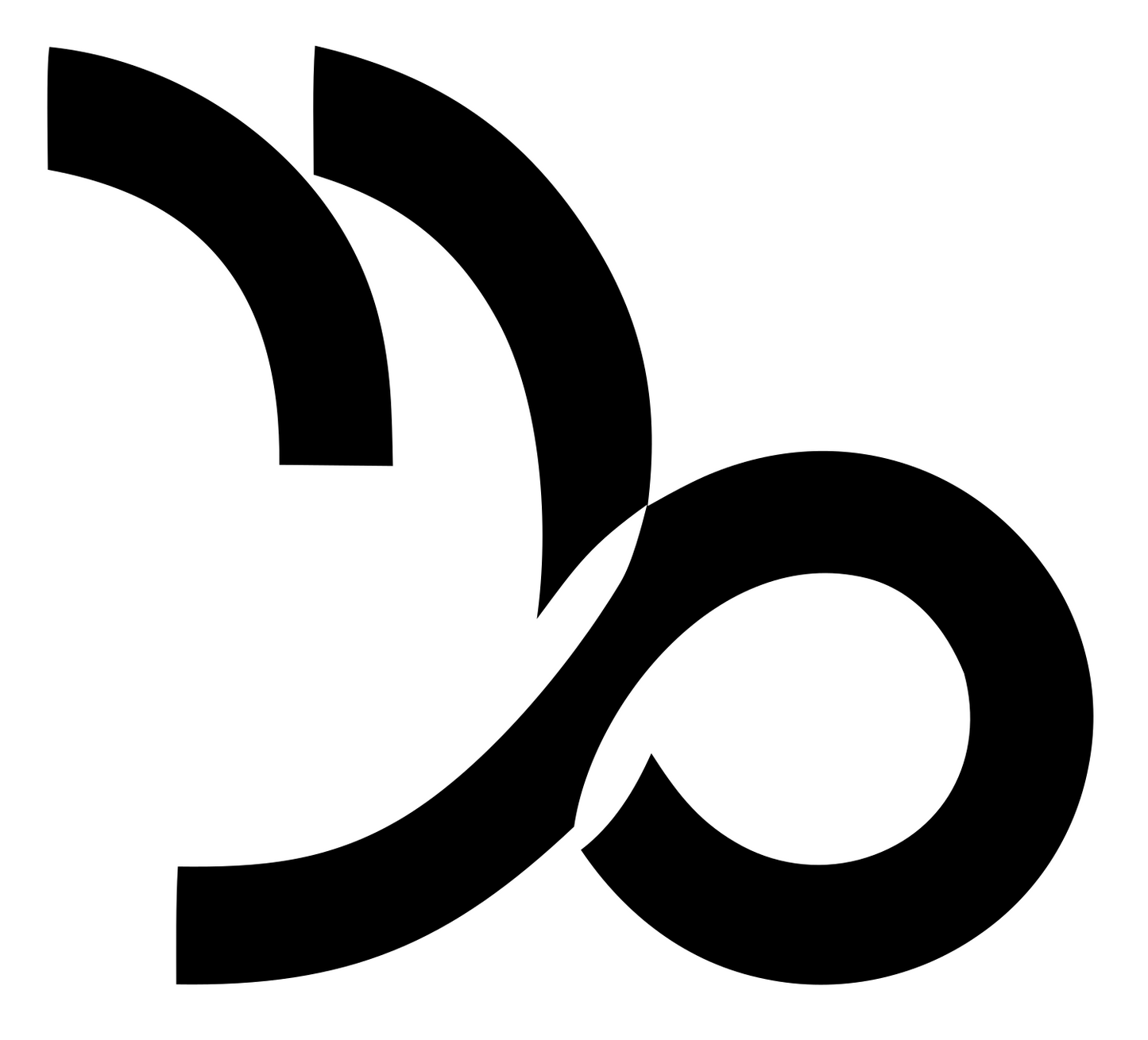 Negative Space Capricorn Curl Logo #ffffff/#000000