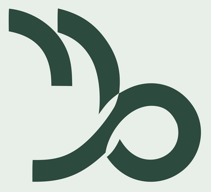 Negative Space Capricorn Curl Logo #e8efe9/#2d4a3e