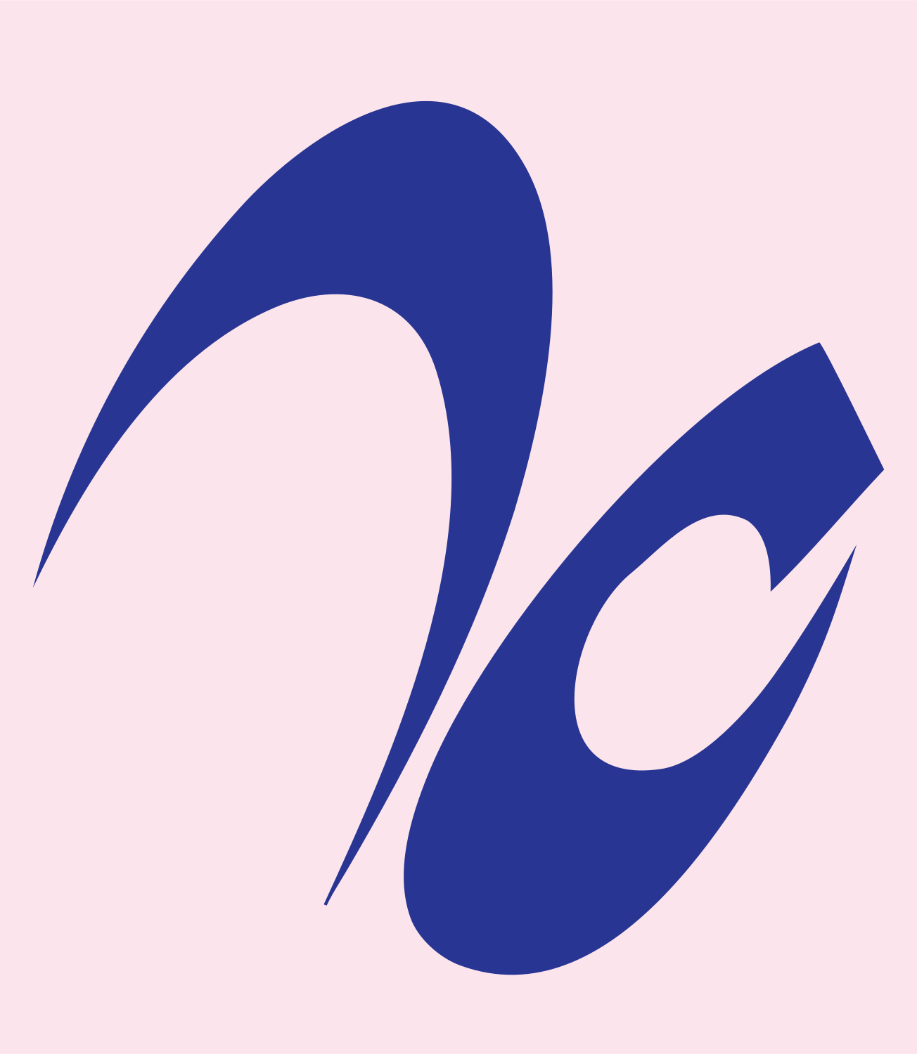 Swooping Dual Crescent Mark #fce4ec/#283593