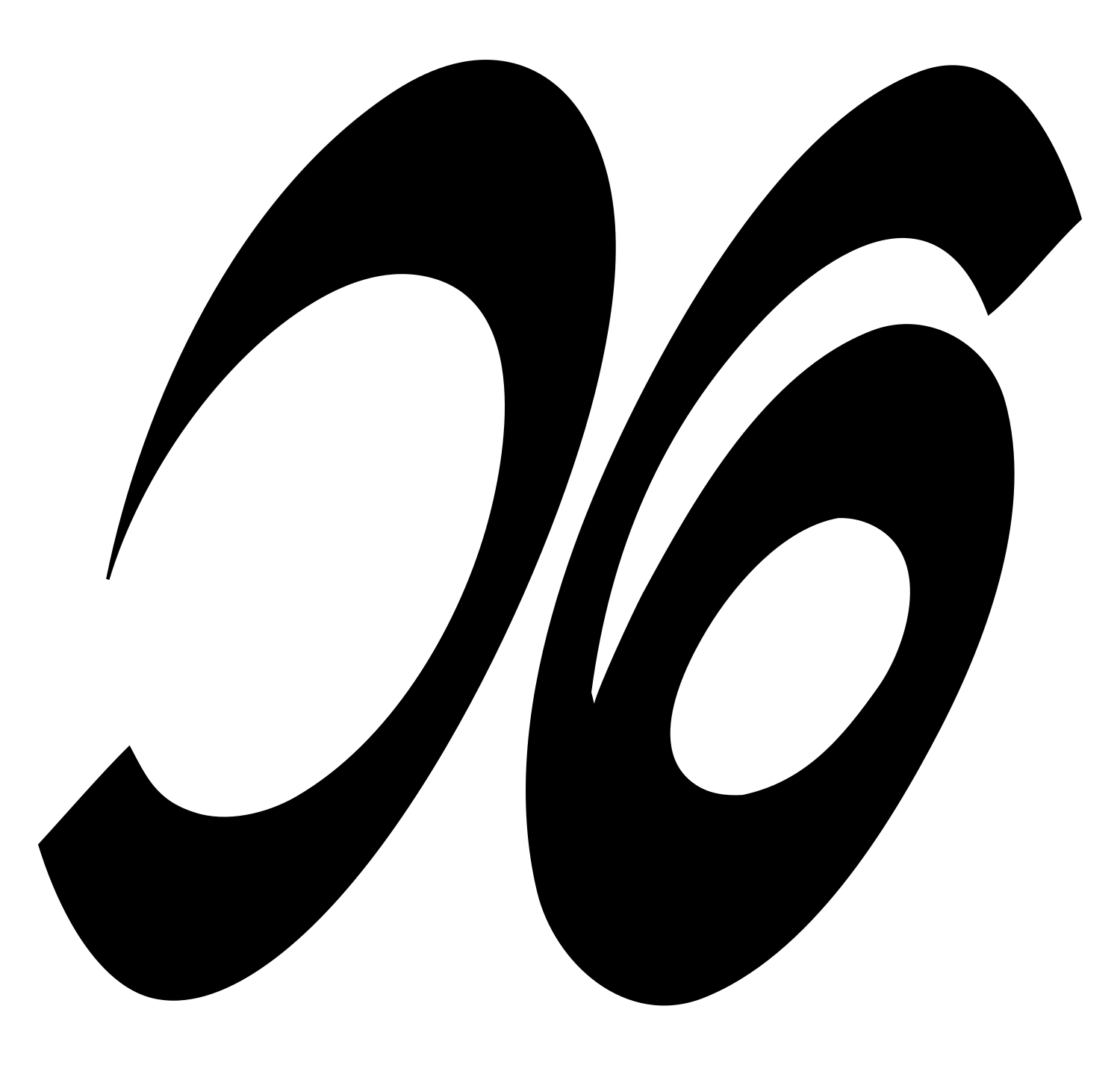 Monoline Double Scroll Emblem #ffffff/#000000