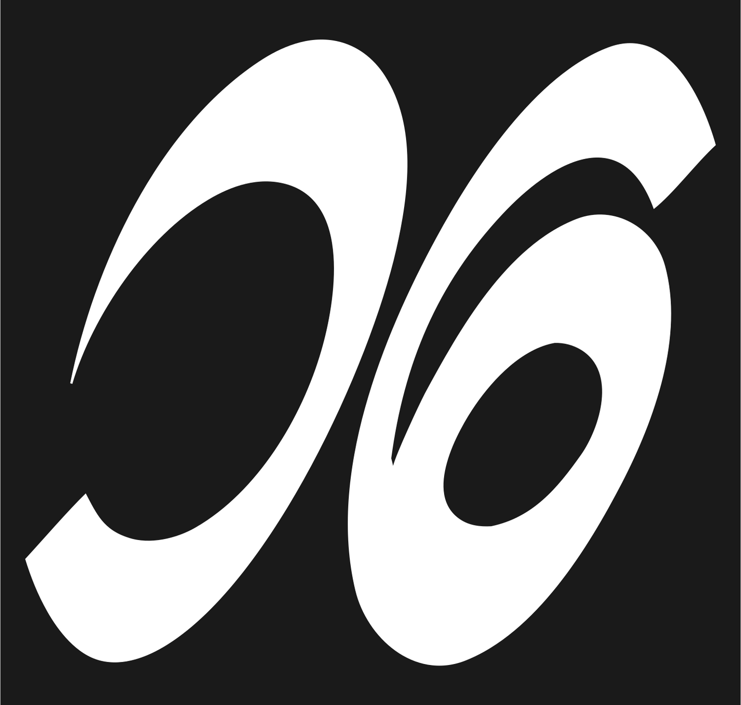 Monoline Double Scroll Emblem #1a1a1a/#ffffff