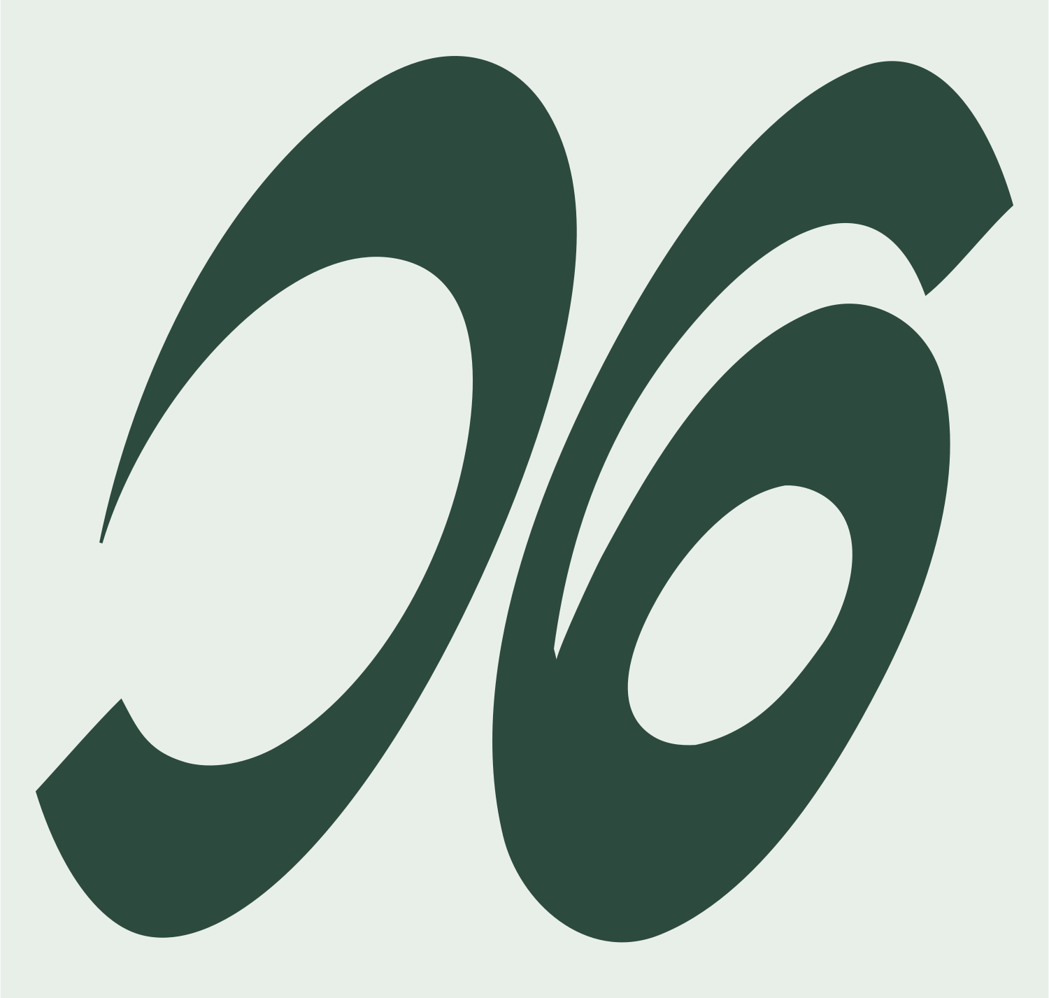 Monoline Double Scroll Emblem #e8efe9/#2d4a3e