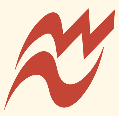 Aquarius Zigzag Logo #fff8e7/#c44536