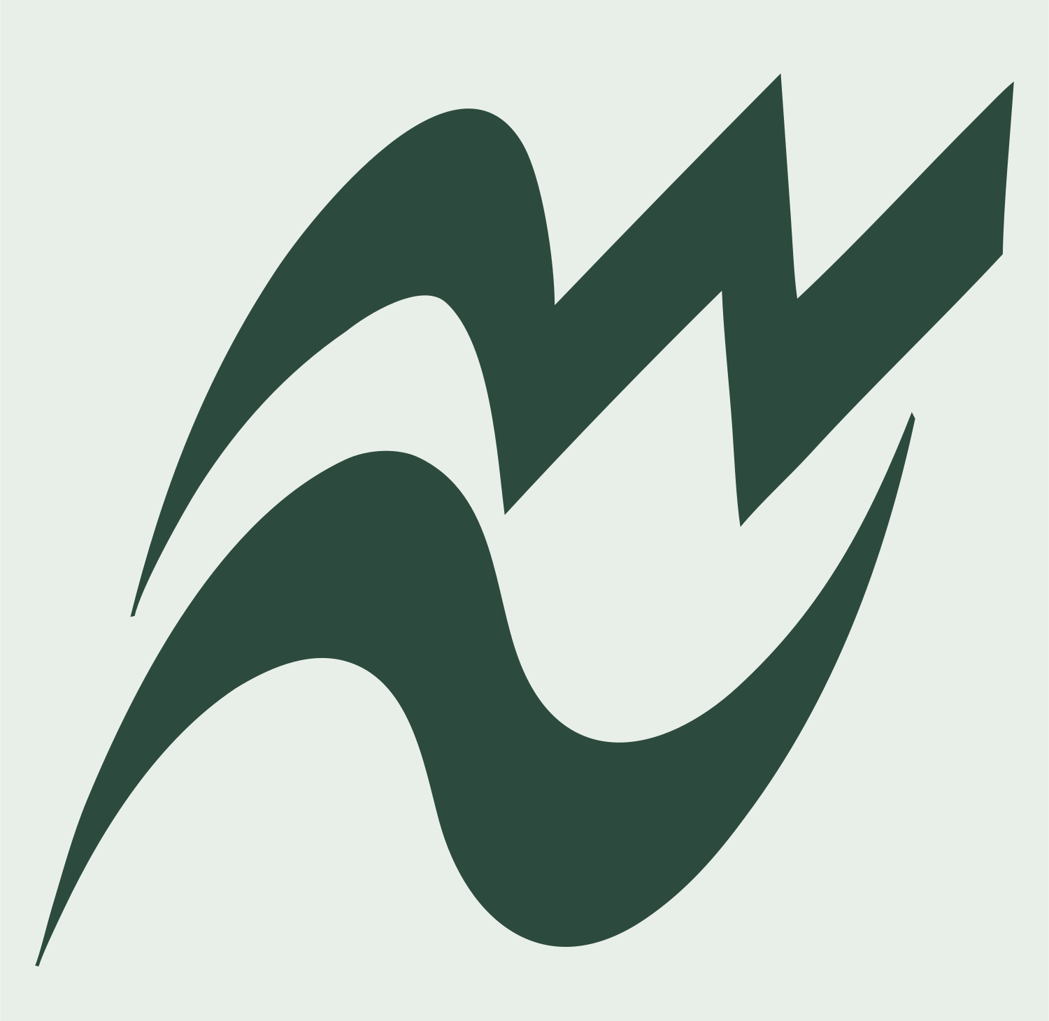 Aquarius Zigzag Logo #e8efe9/#2d4a3e