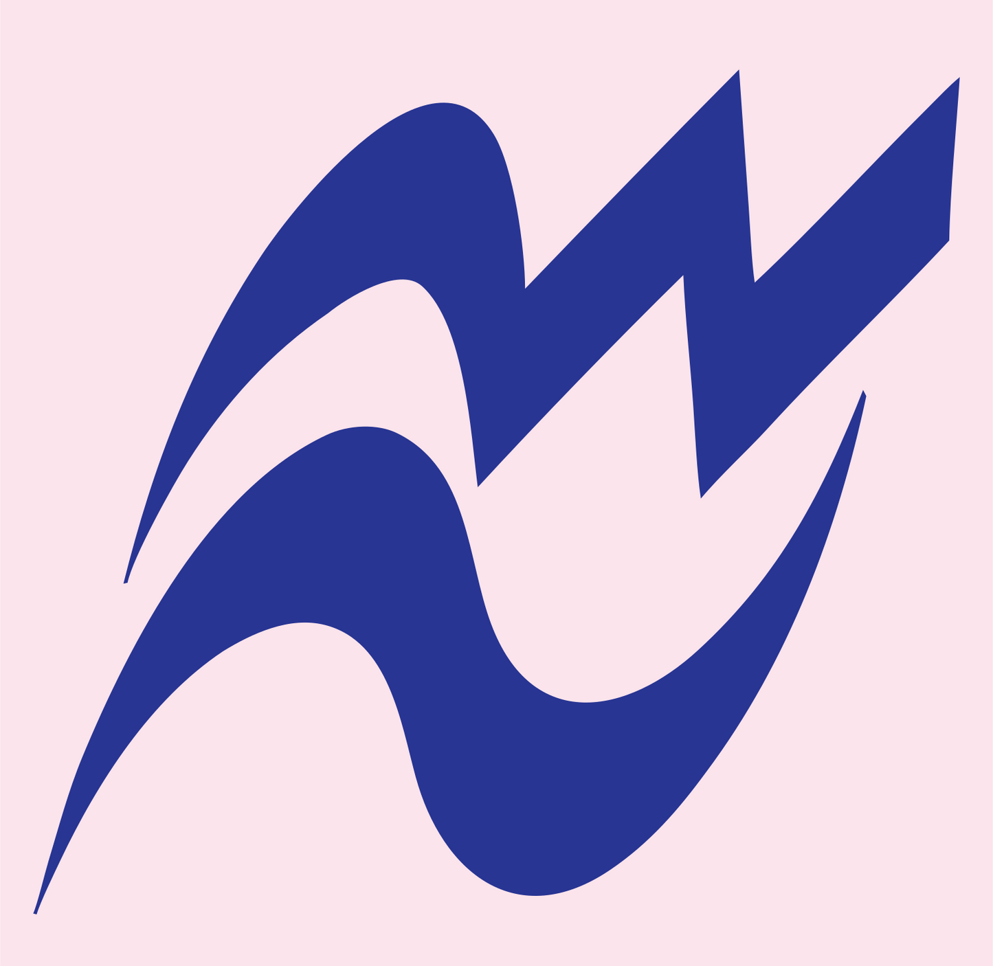 Aquarius Zigzag Logo #fce4ec/#283593