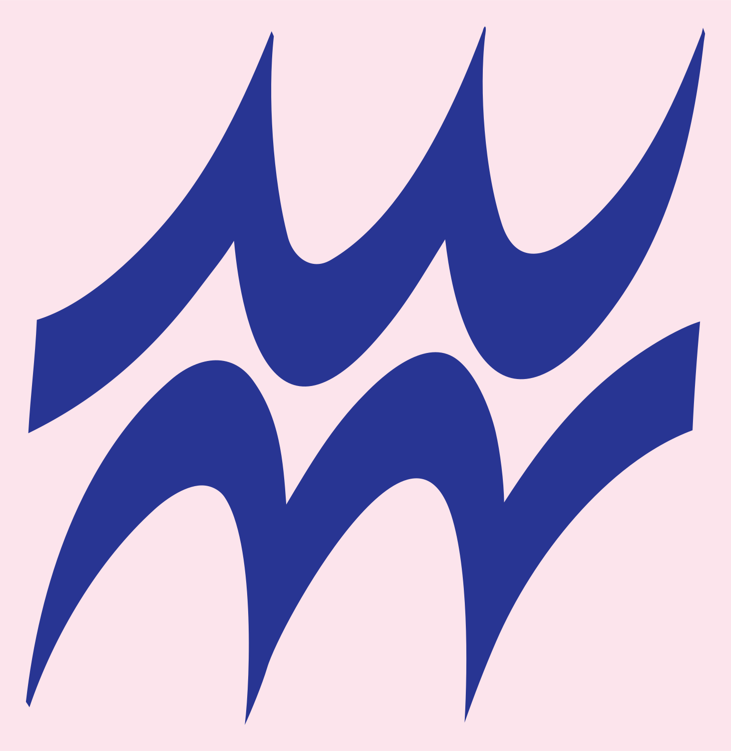 Stacked Ripple Wave Badge #fce4ec/#283593