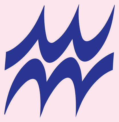 Stacked Ripple Wave Badge #fce4ec/#283593