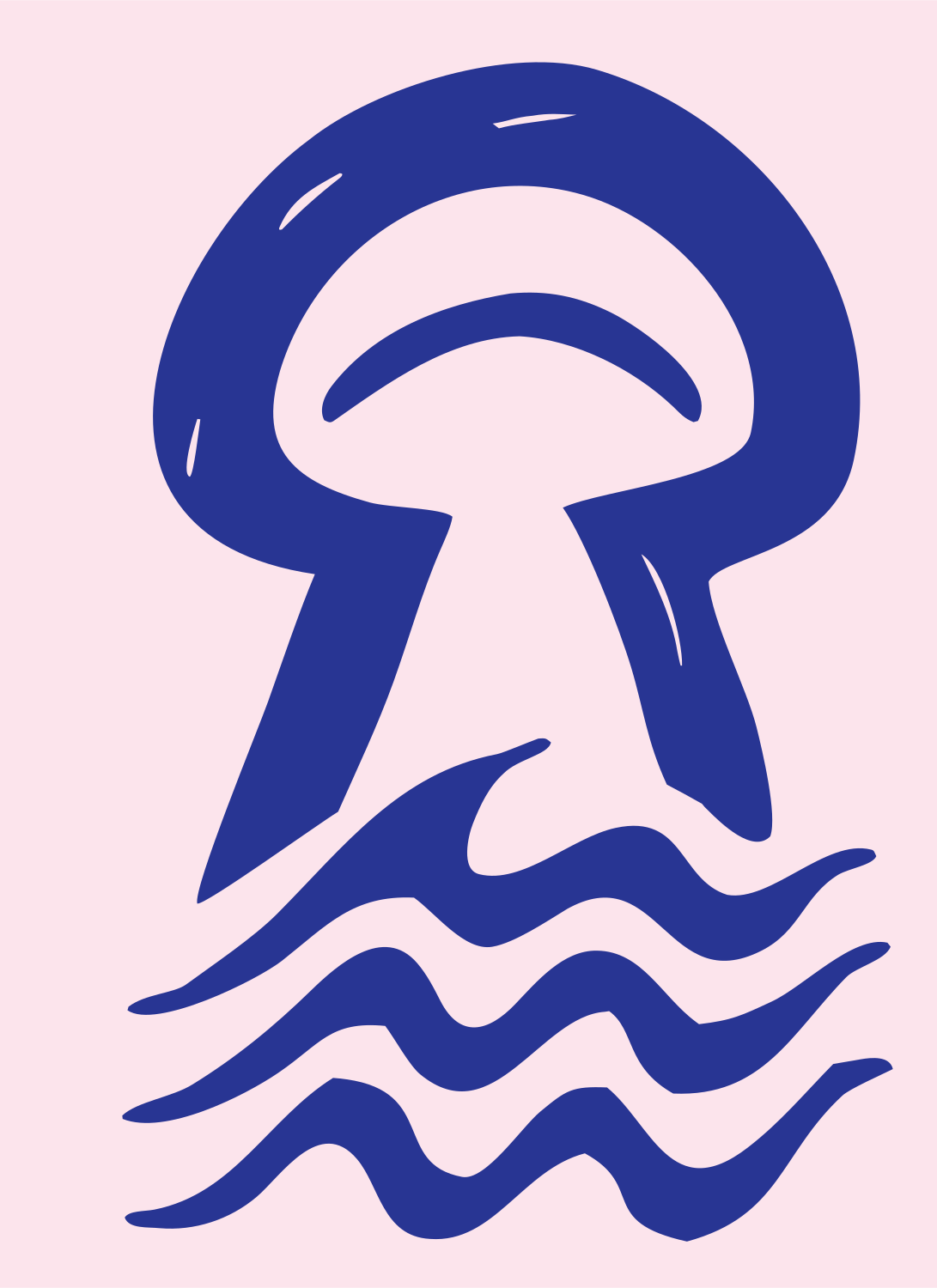Hand-Drawn Jellyfish Wave Logo #fce4ec/#283593