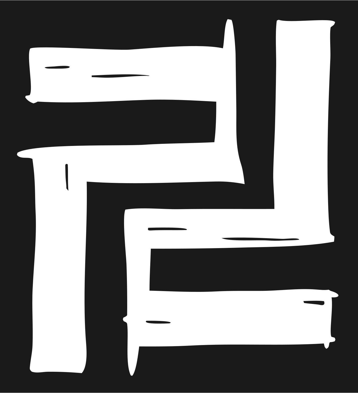 Hand-Drawn Brushstroke Aquarius Mark #1a1a1a/#ffffff