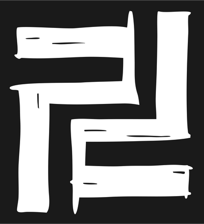 Hand-Drawn Brushstroke Aquarius Mark #1a1a1a/#ffffff