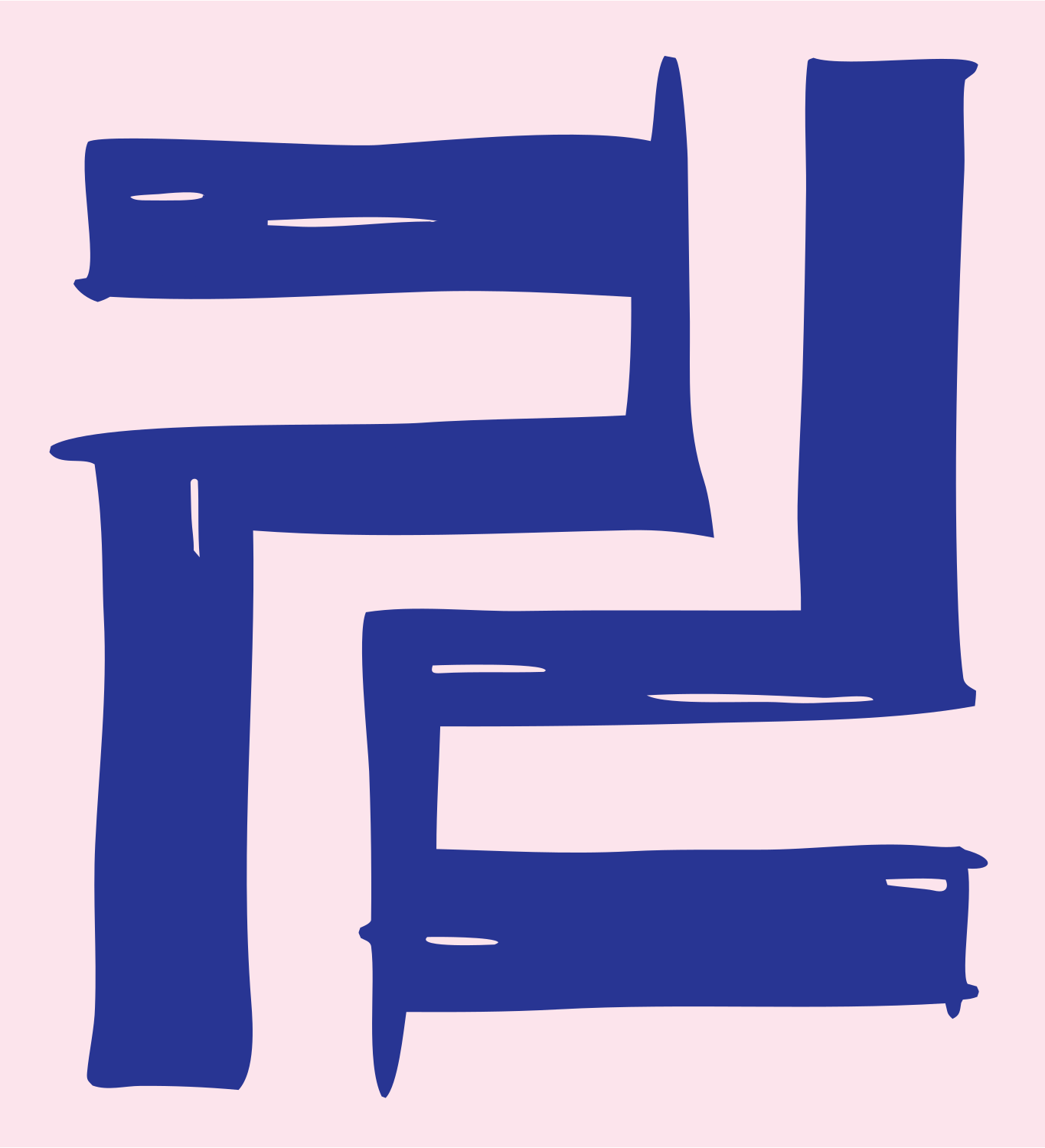 Hand-Drawn Brushstroke Aquarius Mark #fce4ec/#283593