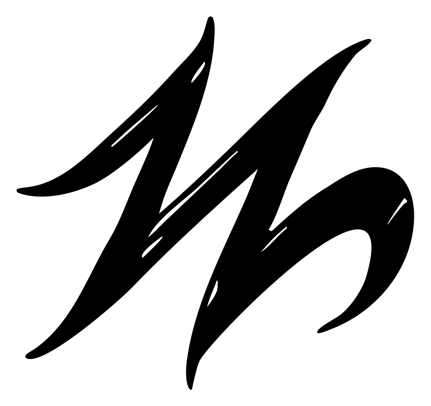 Graffiti Letter M Logo #ffffff/#000000