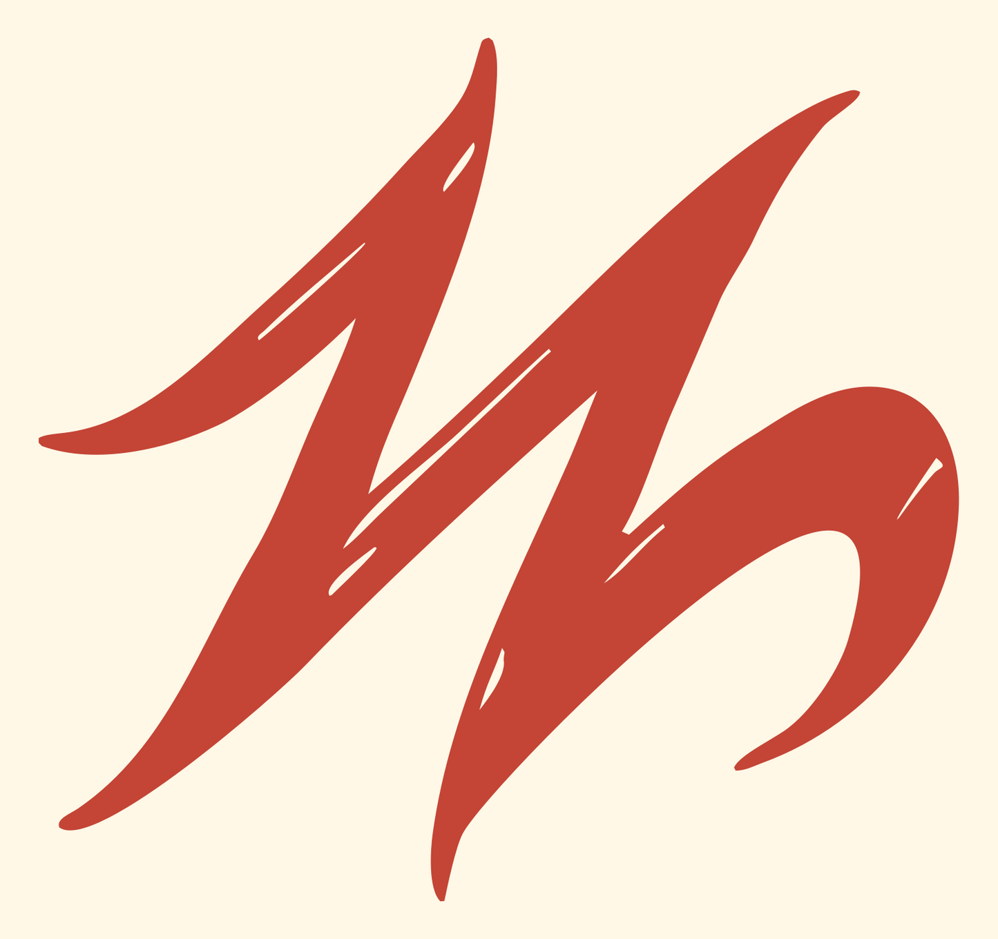 Graffiti Letter M Logo #fff8e7/#c44536